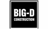 A black and white picture of the big-d construction logo.