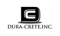 A black and white logo of dura crete inc.
