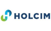 A blue and white logo of holcim