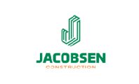 A green and white logo of jacobsen construction.
