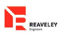 A red and black logo for reavel engineers