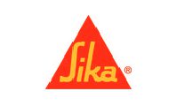 A red triangle with the word sika written in it.