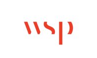 A red and white logo for wsp