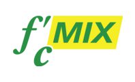 A yellow and green logo for the f ' c mix.